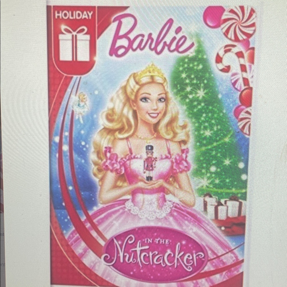 Barbie Holiday Nutcracker DVD with Pink and Green Cover